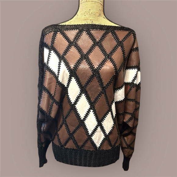 Brown Crochet Top/ Sweater Handmade #354 - Picture 2 of 16